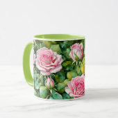 ピンクローズガーデンアートマグカップ マグカップ (正面左)