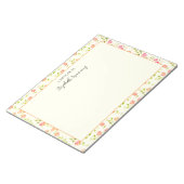 ピンクローズガーデンハンド図解入りの、写真付きの-ヴィンテージインスパイア ノートパッド (アングル)