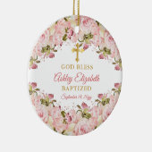 ピンクローズガーデンフローラガールバプティスフォトセラミック セラミックオーナメント (右)