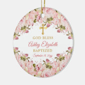 ピンクローズガーデンフローラガールバプティスフォトセラミック セラミックオーナメント