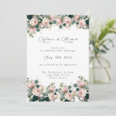 ピンクローズガーデンユーカリ結婚プス 招待状 (スタンド正面)
