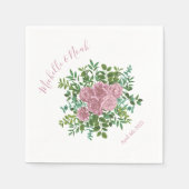 ピンクローズガーデン春の結婚式 スタンダードカクテルナプキン (正面)