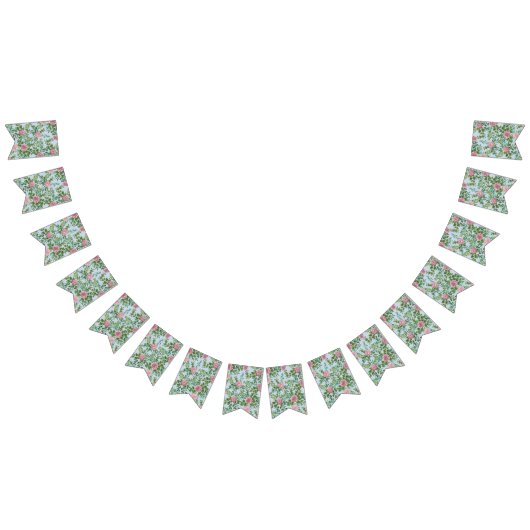 ピンクローズガーデン春の結婚式 バンティングフラッグ (全)