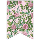 ピンクローズガーデン春の結婚式 バンティングフラッグ (第1の旗)