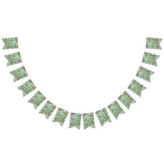 ピンクローズガーデン春の結婚式 バンティングフラッグ (全)