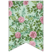 ピンクローズガーデン春の結婚式 バンティングフラッグ (第1の旗)