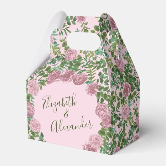 ピンクローズガーデン春の結婚式 フェイバーボックス (正面サイド)