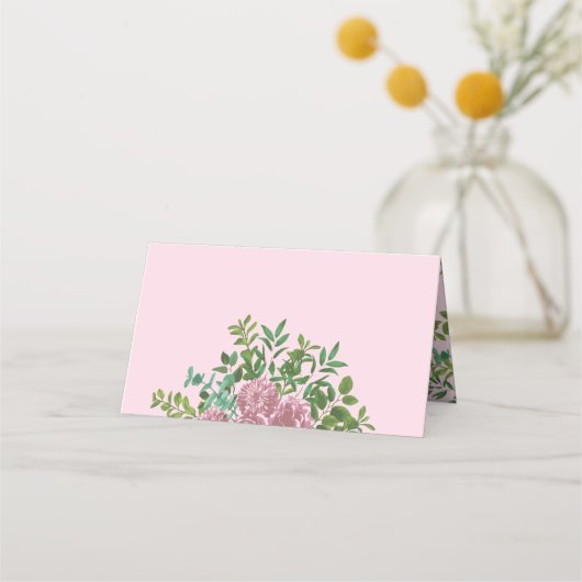 ピンクローズガーデン春の結婚式 プレイスカード (正面)