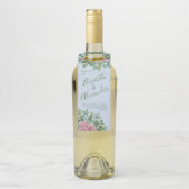 ピンクローズガーデン春の結婚式 ボトルネックタグ (ボトル)