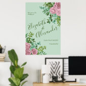 ピンクローズガーデン春の結婚式 ポスター (ホームオフィス)