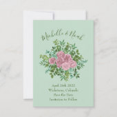 ピンクローズガーデン春の結婚式 招待状 (正面)