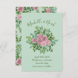 ピンクローズガーデン春の結婚式 招待状