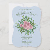 ピンクローズガーデン春の結婚式 招待状 (正面)