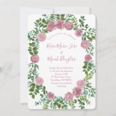 ピンクローズガーデン春の結婚式 招待状 (正面)