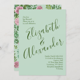 ピンクローズガーデン春の結婚式 招待状