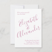 ピンクローズガーデン春の結婚式 招待状 (正面)