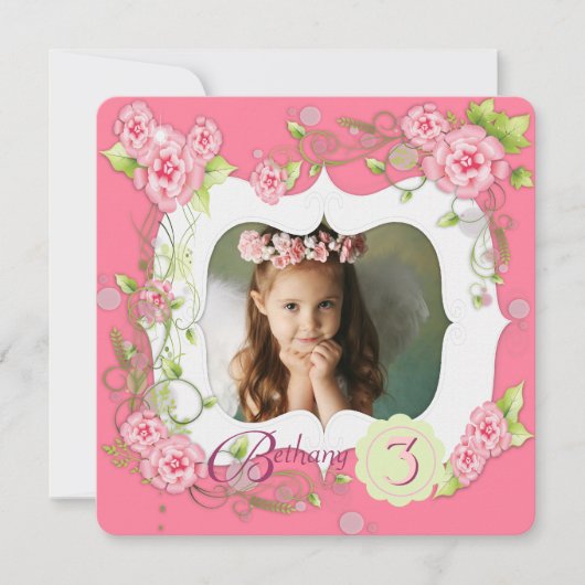 ピンクローズガールズ写真第3期パーティー 招待状 (正面)