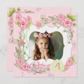 ピンクローズガールズ写真4th誕生日パーティー 招待状 (正面/裏面)