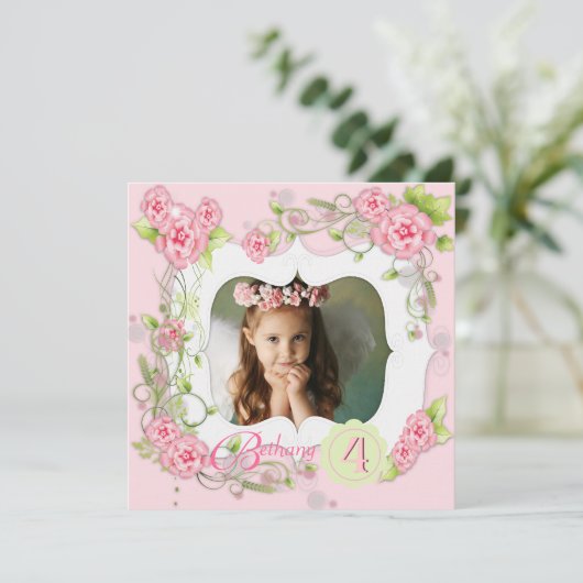 ピンクローズガールズ写真4th誕生日パーティー 招待状 (スタンド正面)