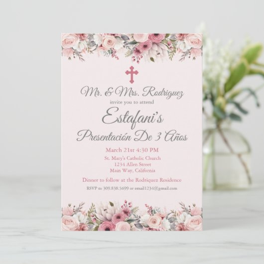 ピンクローズガールプレセンタシオンデ3アニョス 招待状 (スタンド正面)