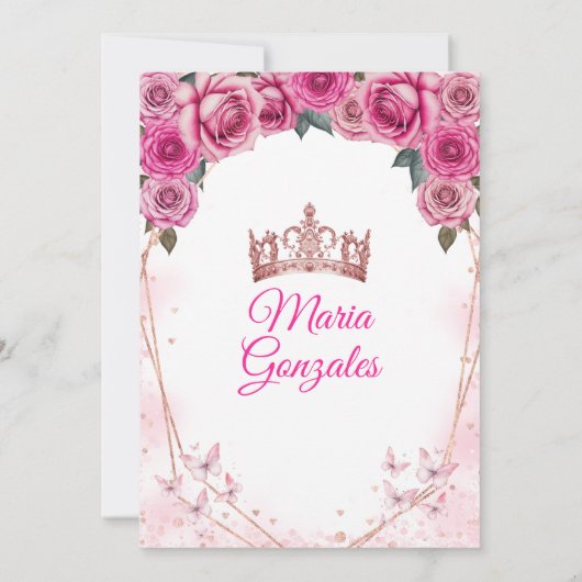 ピンクローズキンセアニラクラウンバタフライ15アノス 招待状 (裏面)