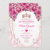 ピンクローズキンセアニラクラウンバタフライ15アノス 招待状 (正面/裏面)