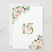 ピンクローズキンセアニラ誕生日招待状赤面 招待状 (裏面)