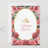 ピンクローズキンセアニラ15アノスフラワーズ金ゴールド 招待状 (裏面)