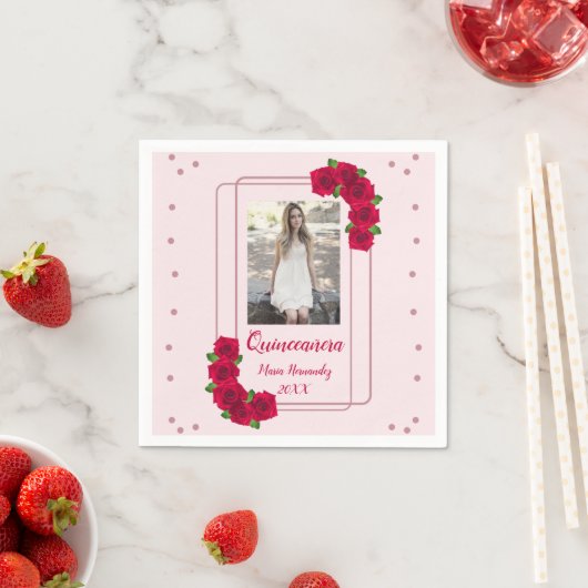 ピンクローズキンセアニラ スタンダードカクテルナプキン (インサイチュ)