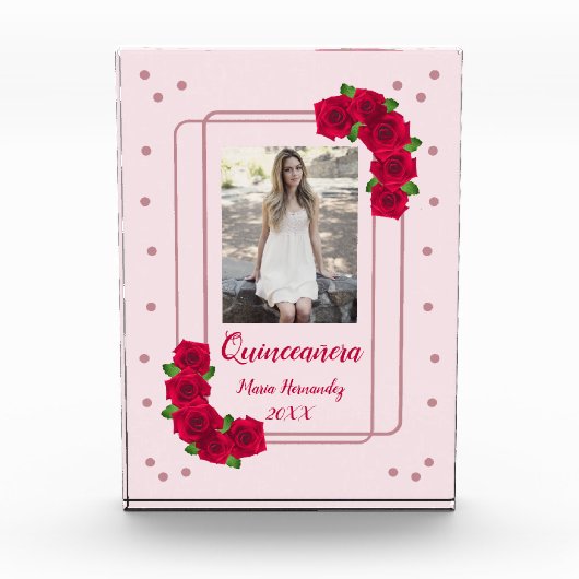 ピンクローズキンセアニラ フォトブロック (正面)