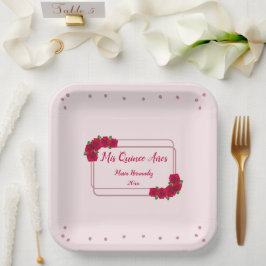 ピンクローズキンセアニラ ペーパープレート