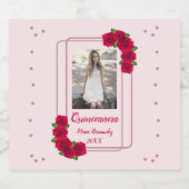 ピンクローズキンセアニラ リキュールボトルラベル (シングルラベル)