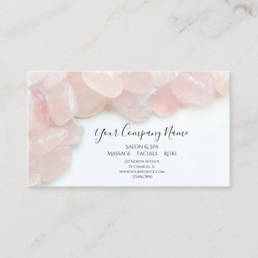 ピンクローズクォーツストーンズサロンスパ 名刺 (正面)