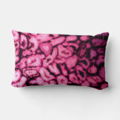 ピンクローズクォーツ瑪瑙ジオデス抽象芸術パターン ランバークッション (裏面)