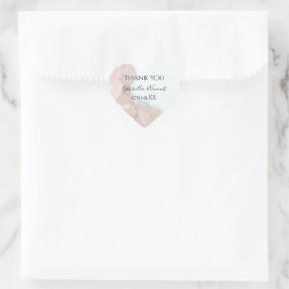 ピンクローズクォー結婚ツの感謝メッセージカード ハートシール