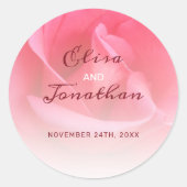 ピンクローズクラシックラウンドステッカー ラウンドシール (正面)