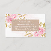 ピンクローズクラフトろうそく大豆溶融石けんとDIYクラフト 名刺 (裏面)