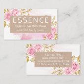 ピンクローズクラフトろうそく大豆溶融石けんとDIYクラフト 名刺 (正面/裏面)