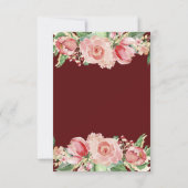 ピンクローズクリーミーマルサラフローラ結婚バラ 招待状 (裏面)