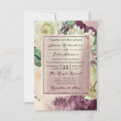 ピンクローズクリーミーマルサラフローラ結婚赤面 招待状 (正面)