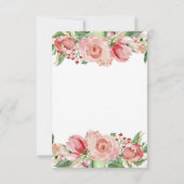 ピンクローズクリーミ絵を描ーフローラバラ結婚ズ 招待状 (裏面)