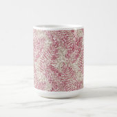 ピンクローズクリームグリッターグリッツトロピカル葉 コーヒーマグカップ (中央)