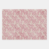 ピンクローズクリームグリッターグリッツトロピカル葉 ラッピングペーパーシート (正面)