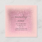 ピンクローズクロスハンガーファッションブティック スクエア名刺 (裏面)