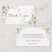 ピンクローズクロスバプテスマありがとう 名刺 (正面/裏面)