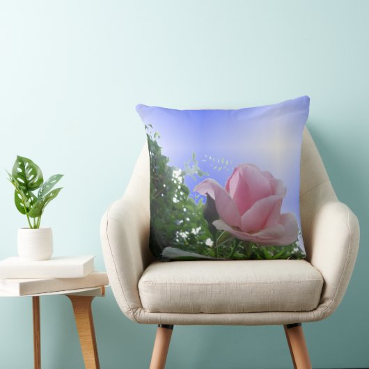 ピンクローズクローズアップ装飾用クッション クッション (椅子)