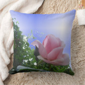 ピンクローズクローズアップ装飾用クッション クッション (ブランケット)