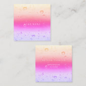 ピンクローズグラデーション抽象芸術ウォーター海ボール スクエア名刺 (正面/裏面)