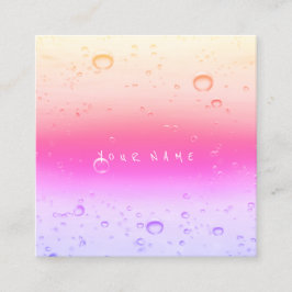 ピンクローズグラデーション抽象芸術ウォーター海ボール スクエア名刺