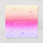 ピンクローズグラデーション抽象芸術ウォーター海ボール スクエア名刺 (裏面)